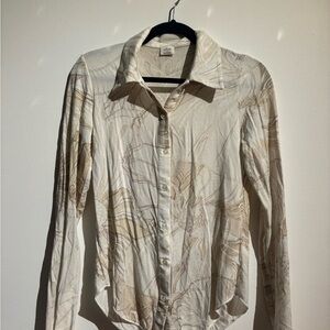 Wilfred Beige and Brown Patterned Button Down Shirt